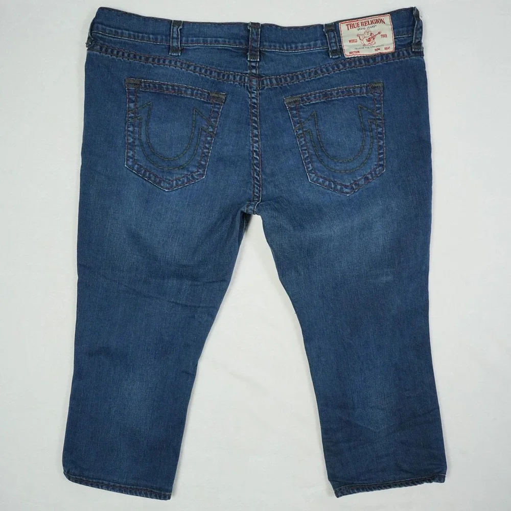 True Religion Ricky Relaxed Straight Super T Blue‎ Jeans Mens 46x24 Medium Wash